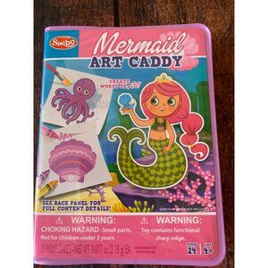 Mermaid Art Caddy Set With Crayons Watercolors Pencil & Sharpener For Kids Ages